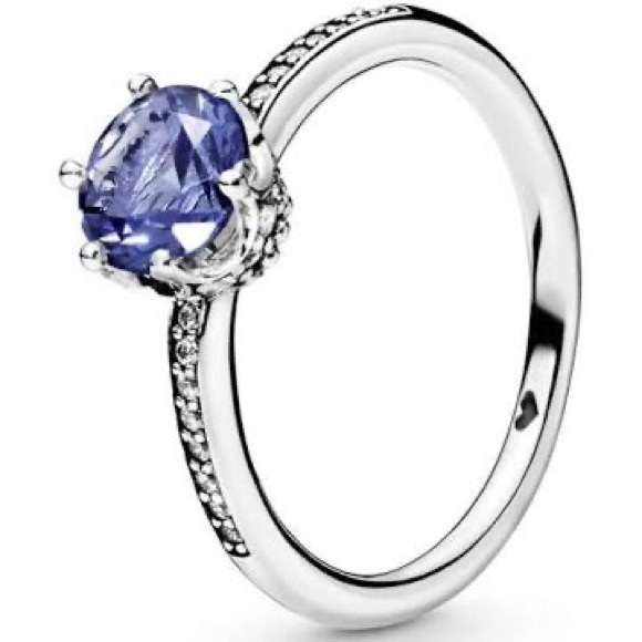 Pandora blue sparkling crown sterling silver size 56 automatic stamped pandora - Picture 2 of 7